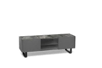 E-STYLO Mobile porta TV moderno con top in ceramica effetto marmo grigio, perfetto per aggiungere stile e funzionalità al tuo soggiorno, 40 cm X 140 cm H. 45 cm