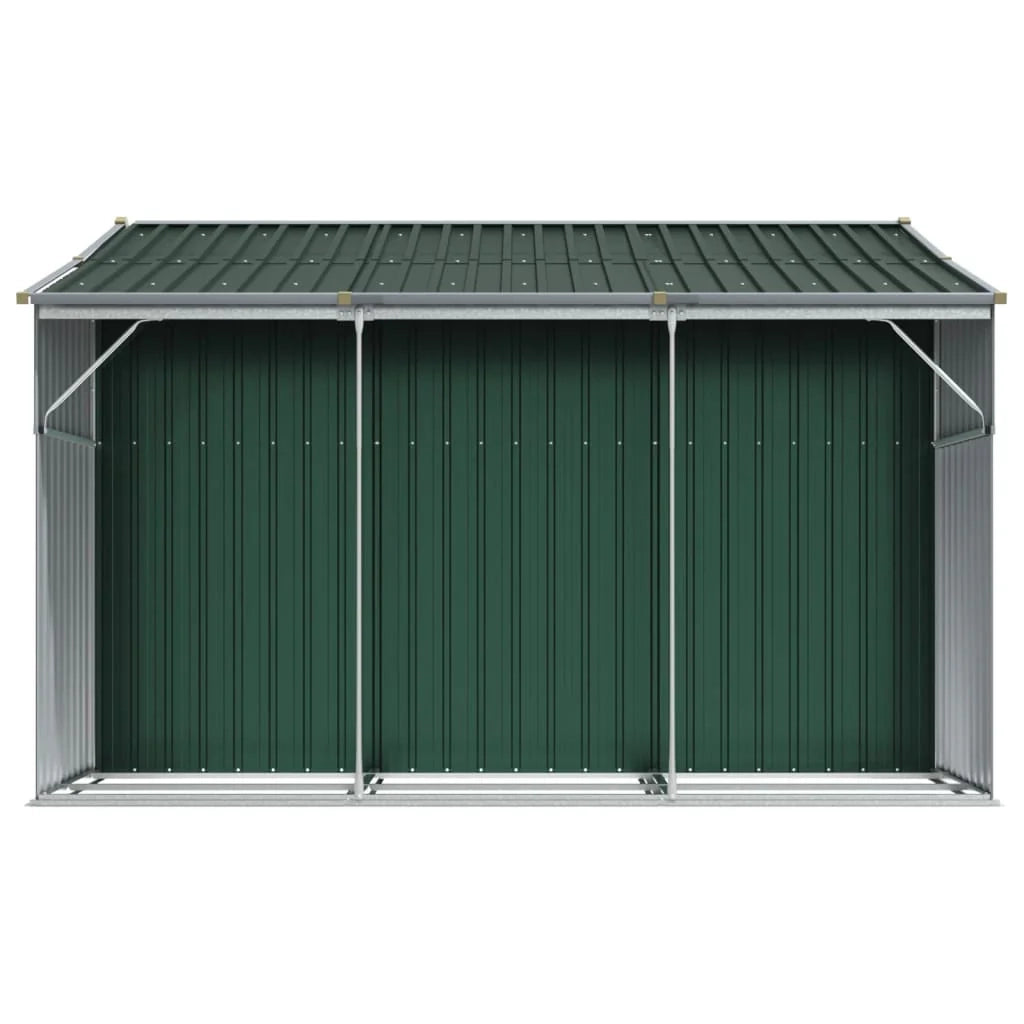 Casetta da giardino cabina ripostiglio casetta da esterno robusta casetta per attrezzi 277 x 279 x 179 cm acciaio zincato verde 02_0022377