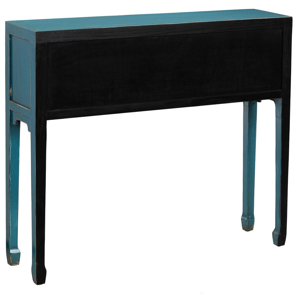 Mobile da ingresso in legno blu 100x25x85h cm
