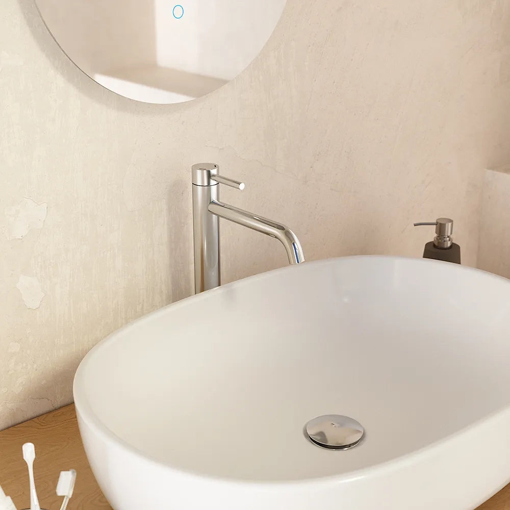 Coppia miscelatori lavabo alto slim bidet senza scarico cromato | Bette