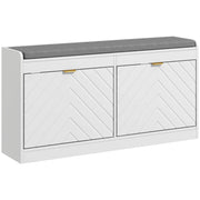 Bancale per scarpe con cassetto ¨C zephmum ¨C bianco 106x24x52,5 cm