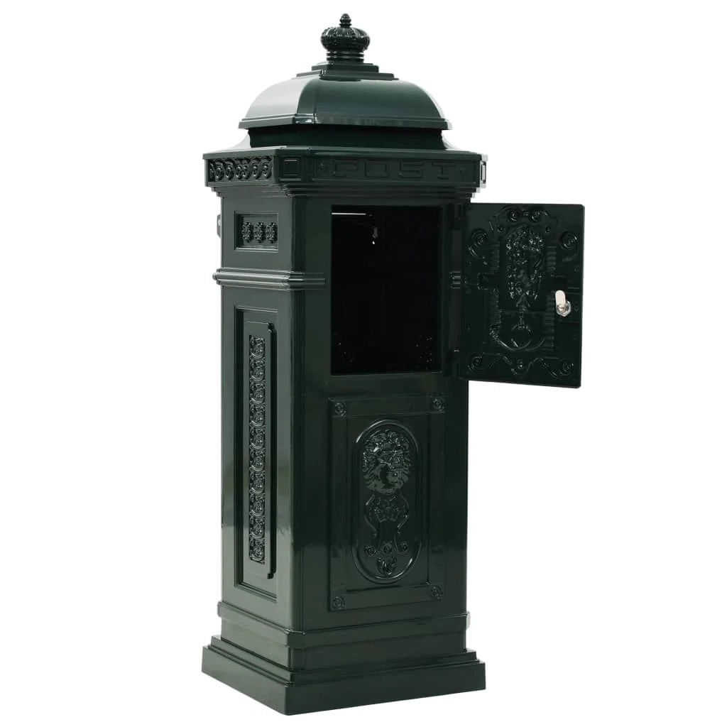 Cassetta postale vintage in alluminio antiruggine verde 02_0041555