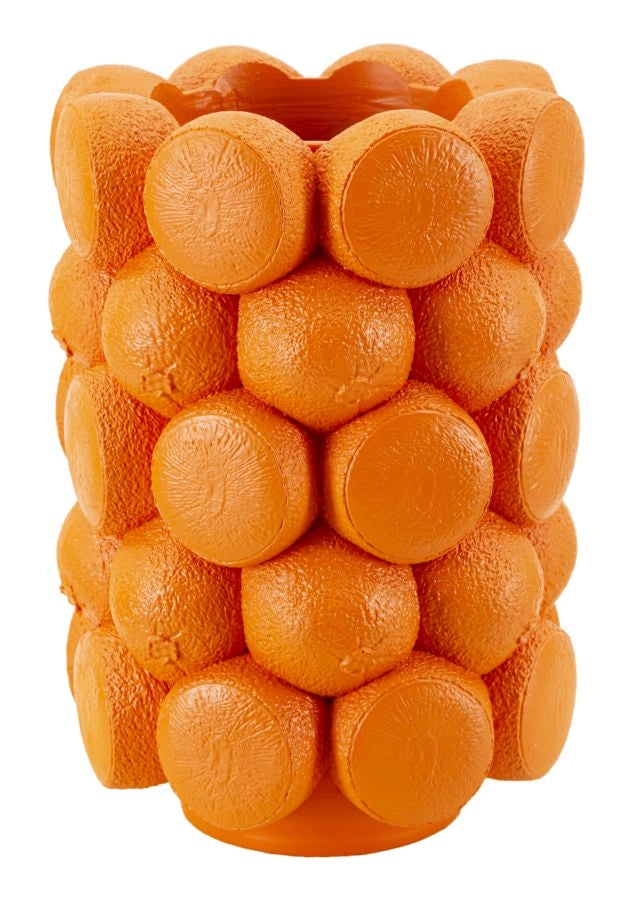 Vaso Orange Ø19x28 cm in Resina Arancione