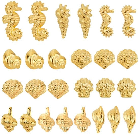1000 Pezzi di Decorazioni a Forma di Conchiglie in Oro per Acconciature di Arte e Artigianato