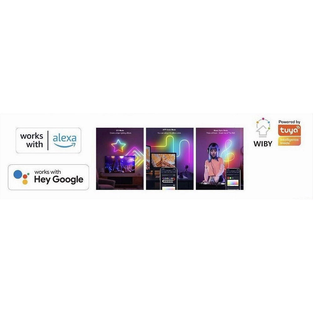 Trade Shop - Striscia Led Neon Flex Rgb Intelligente 5metri 36w Wifi App Ls-wifitd-rgbic-neon -