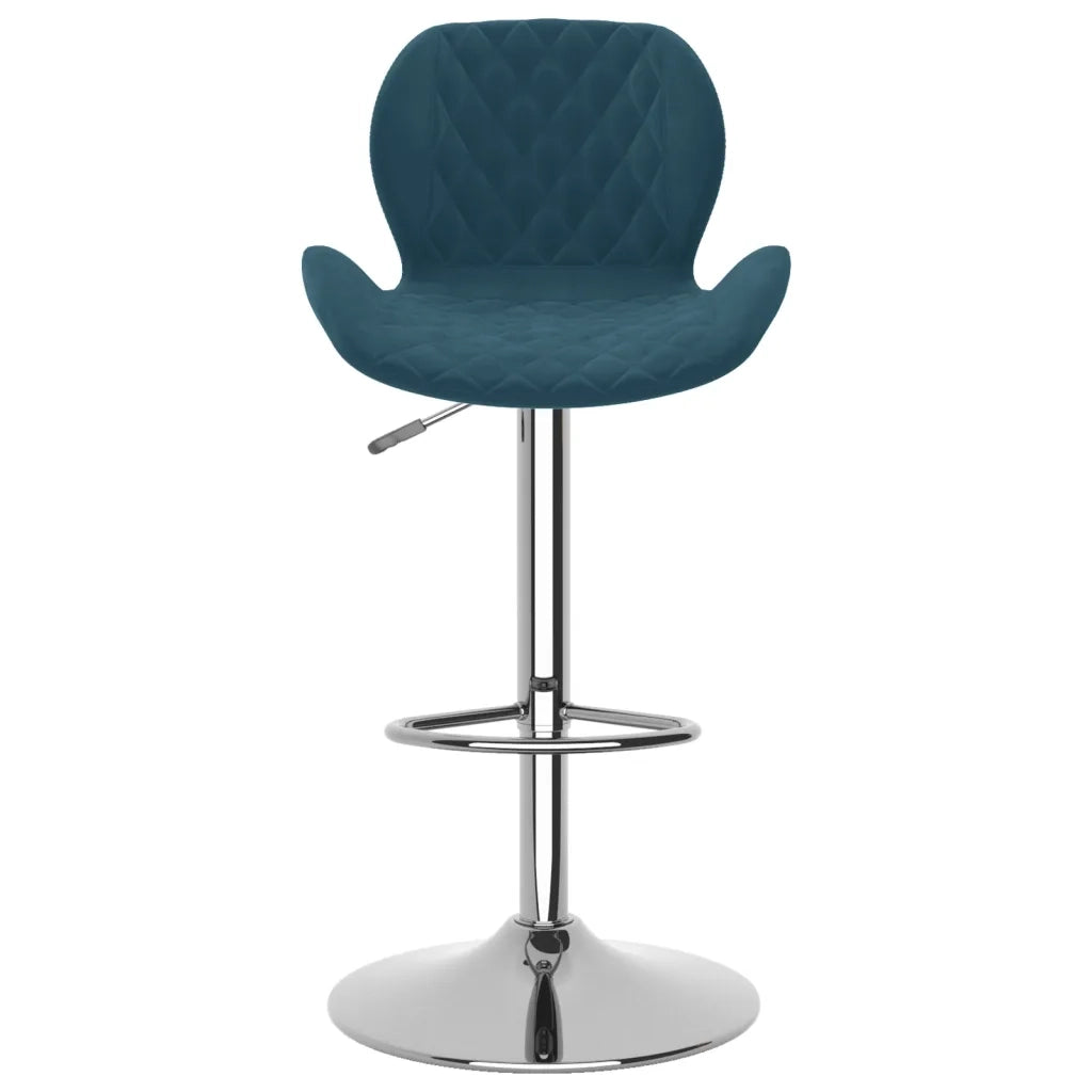 Sgabelli da Bar 2 pz Blu in Velluto