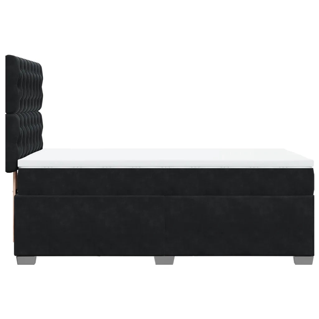 Giroletto a Molle con Materasso Nero 90x190 cm in Velluto 3290794