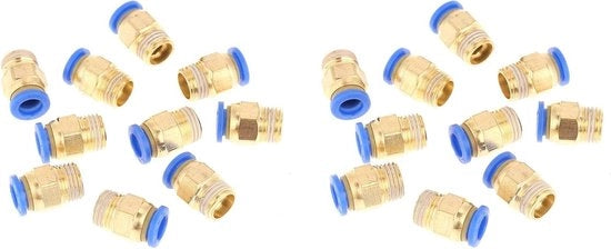 Adattatore di connessione pneumatica rapida a 8mm di diametro, set di 20 pezzi, connettori push-to-connect, connettori a 1/4 BSP, connettori a vite retta per linea di aria