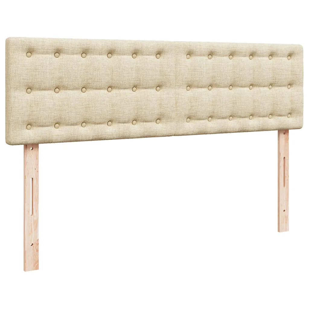 Struttura Letto Pouf con Materassi Crema 160x200 cm in Tessuto 3312034