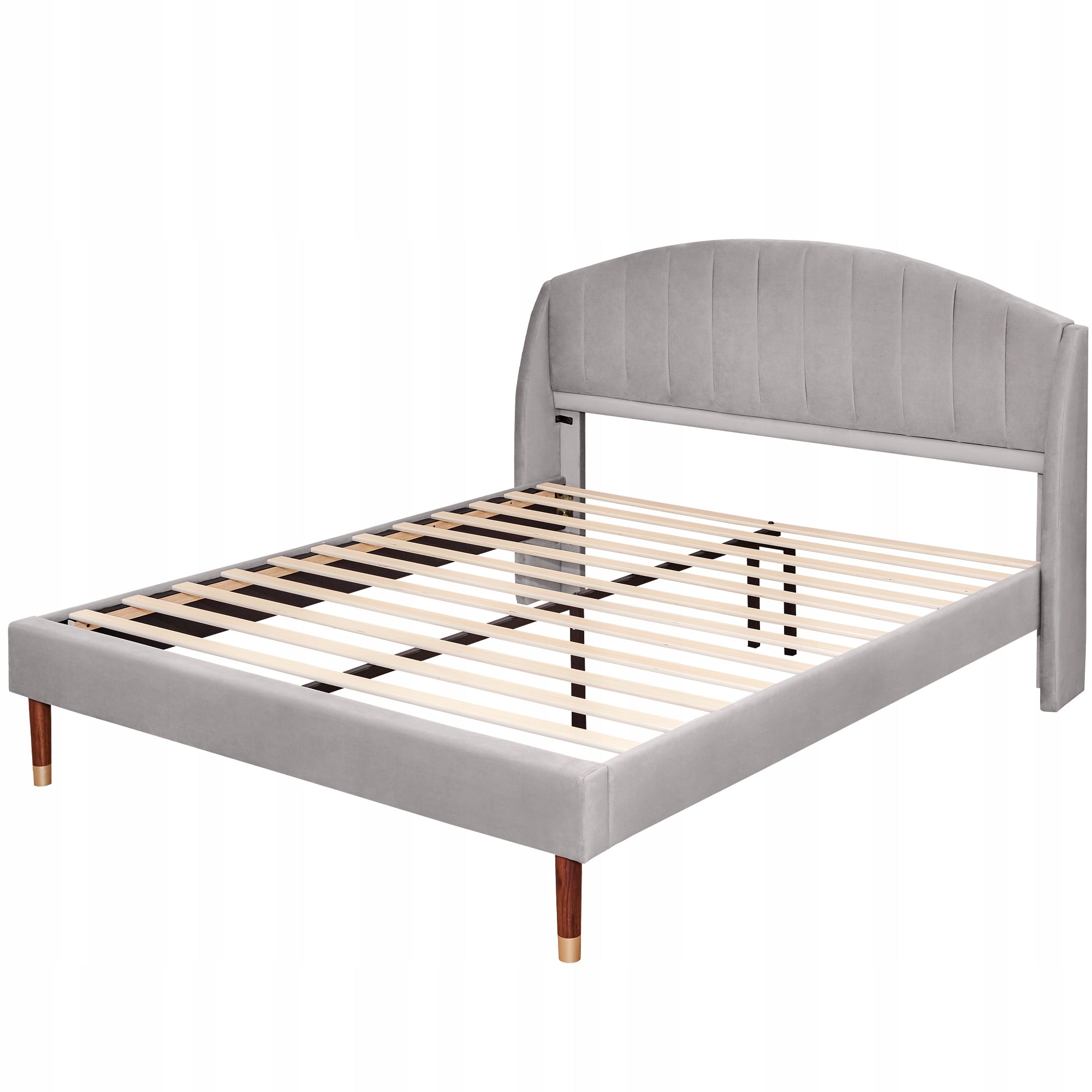 Letto imbottito 160x200 - Xylo - Grigio velluto