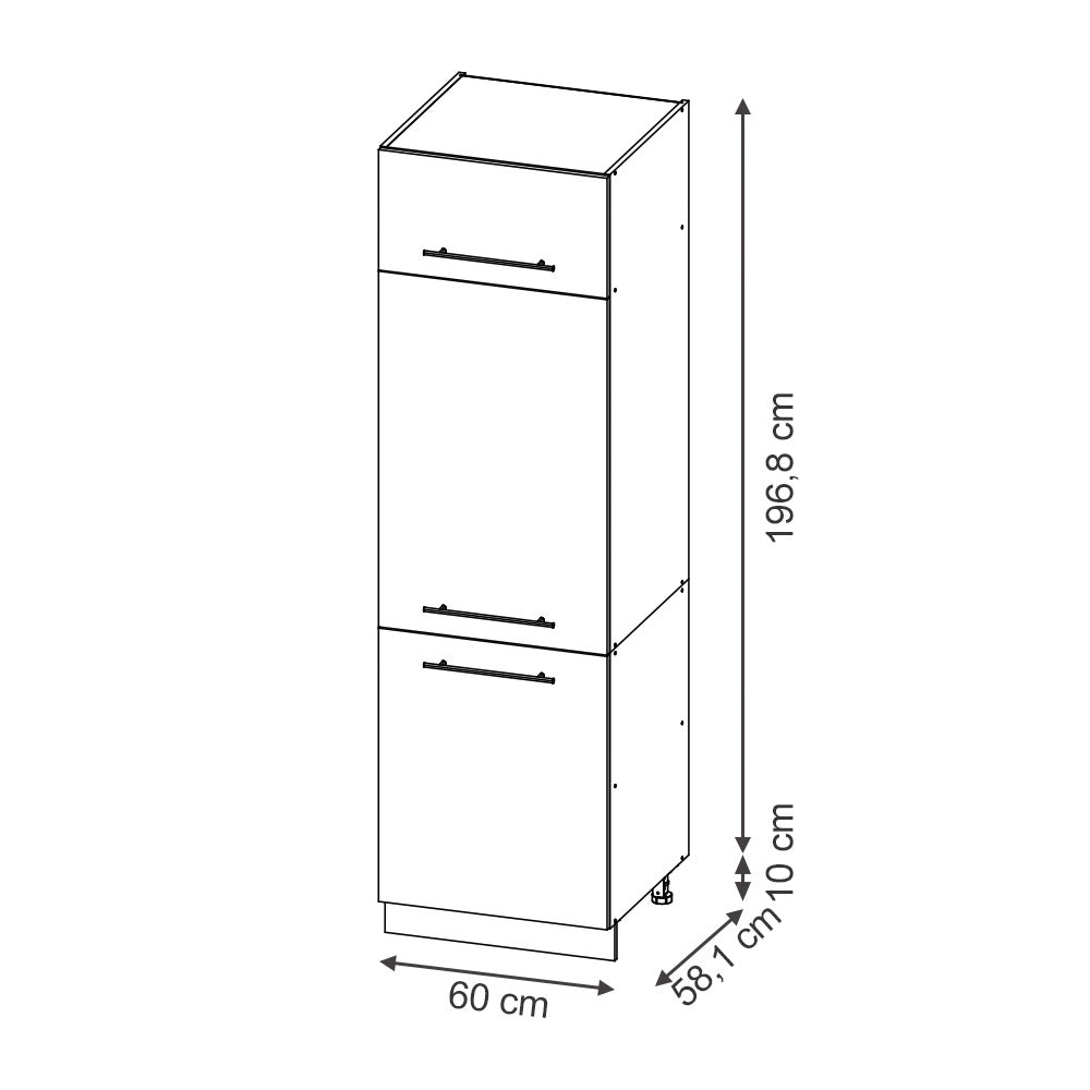 Vicco Mobiletto per frigorifero Pannello in quercia 60 cm