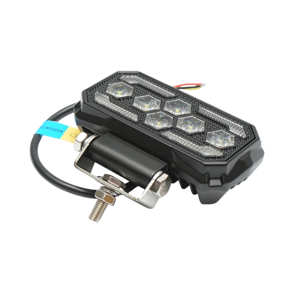 Proiettore LED rettangolare con DRL 9-36V, 25W bianco-giallo, corpo in alluminio 120x65x35mm IP68 Breckner Germany