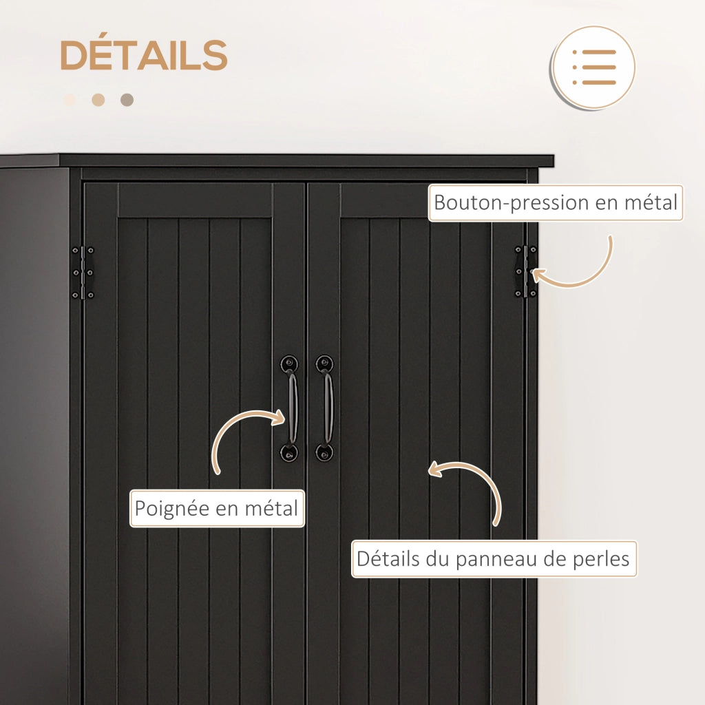 Armadio da cucina ¨C Minimal ¨C nero 2 ante 3 ripiani MDF
