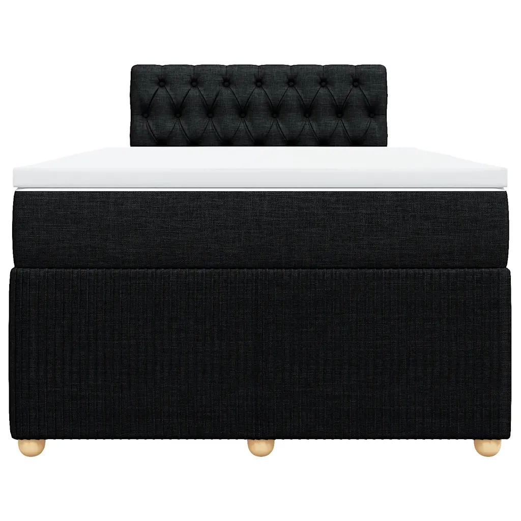 Giroletto a Molle con Materasso Nero 120x190 cm in Tessuto