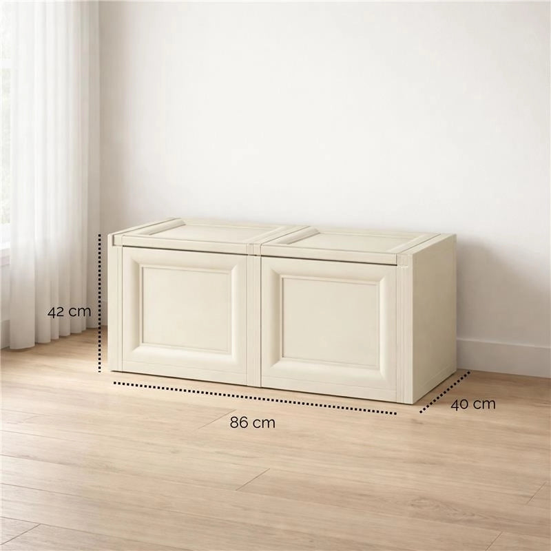 BAULE CONTENITORE DA ESTERNO ANGORA 86X40X42 CM – CASSAPANCA COMPATTA SALVASPAZIO PER BALCONE E TERRAZZO