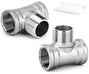 Fitting a tripla via con connessione BSP maschile/femminile 1/4" in acciaio inossidabile 304