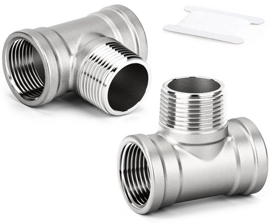 Fitting a tripla via con connessione BSP maschile/femminile 1/4" in acciaio inossidabile 304