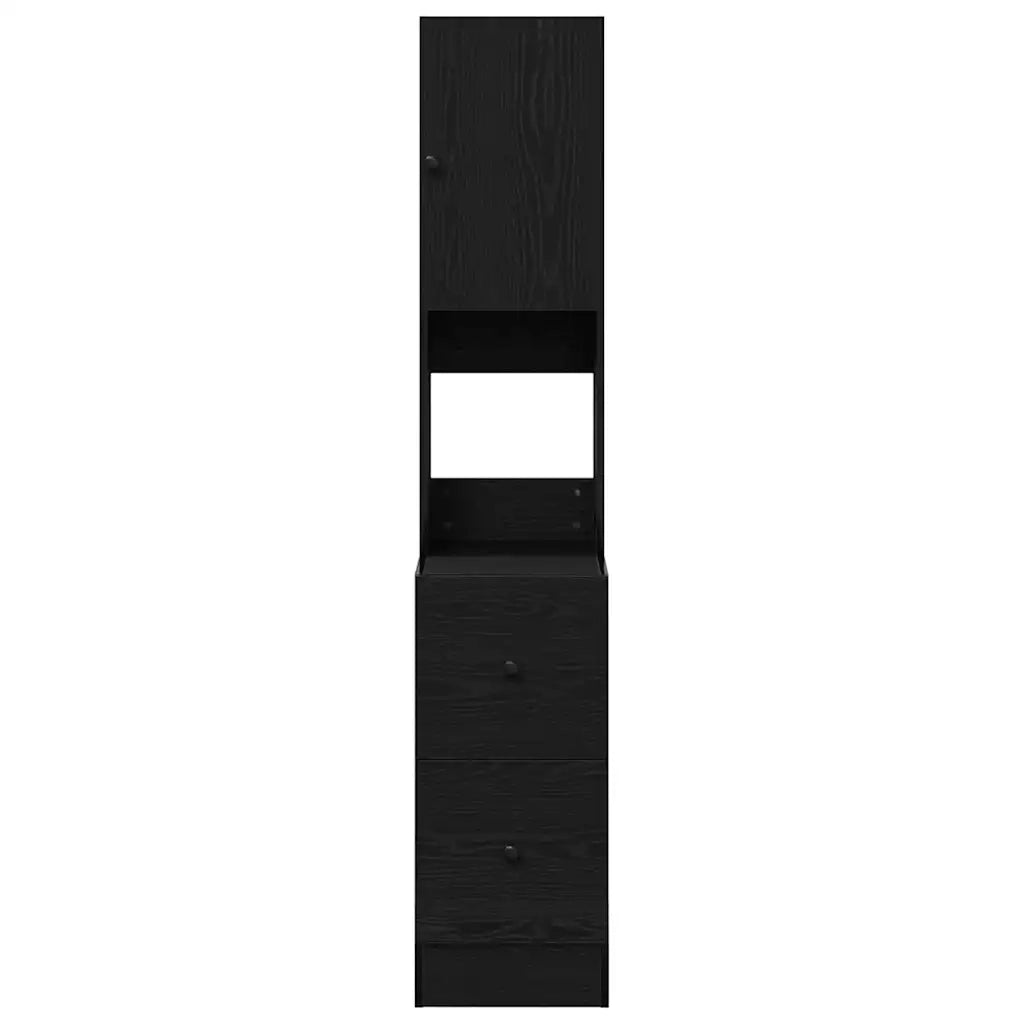 Credenza da cucina con cassetto-Buffet-Armadio da cucina Rovere Nero 32 x 50 x 180 cm