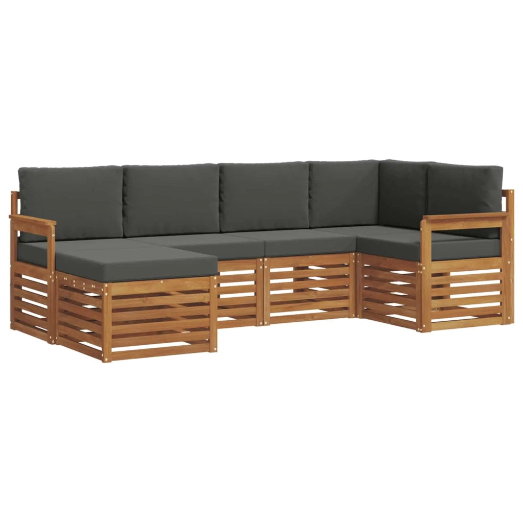 Set divano sezionale con cuscino 6 pcs Naturale e Antracite