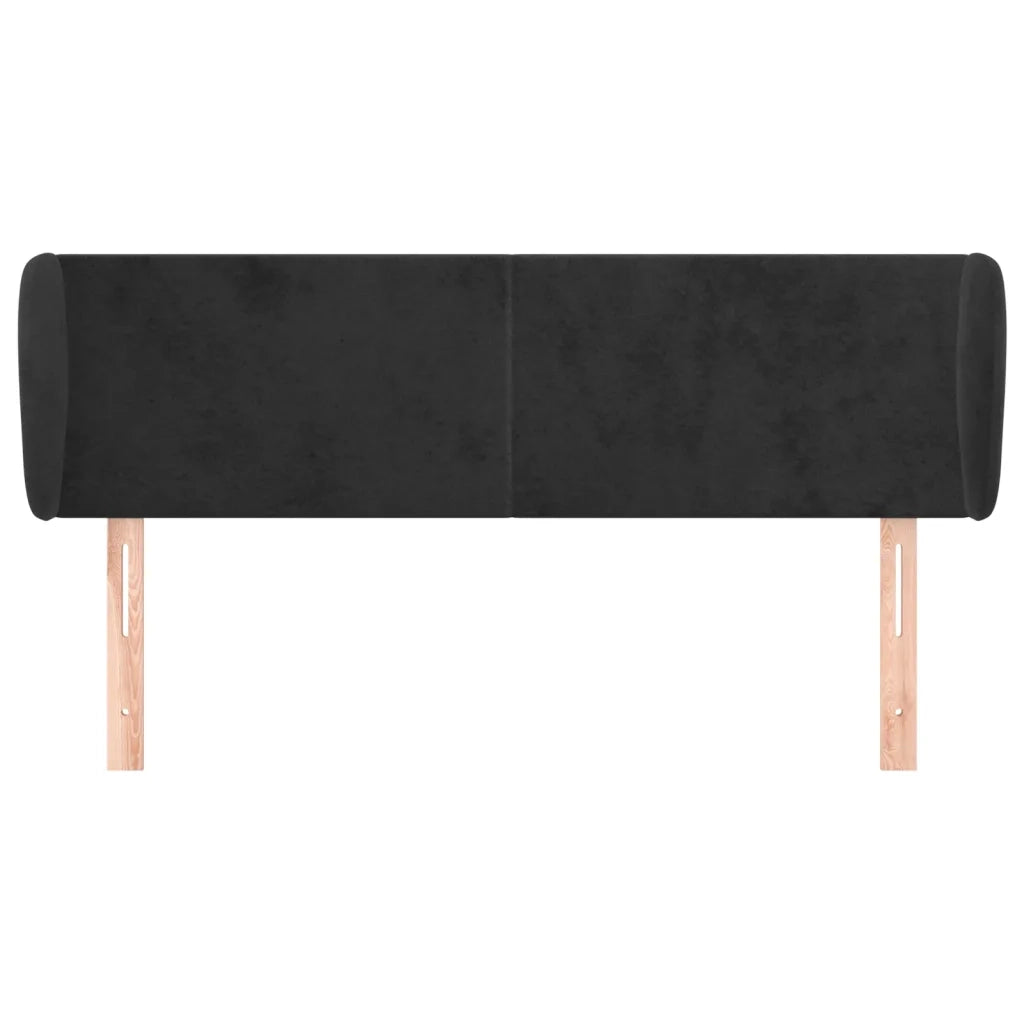 Testiera ad Orecchio-Testata con Orecchie Nera 147x23x78/88 cm in Velluto 575520