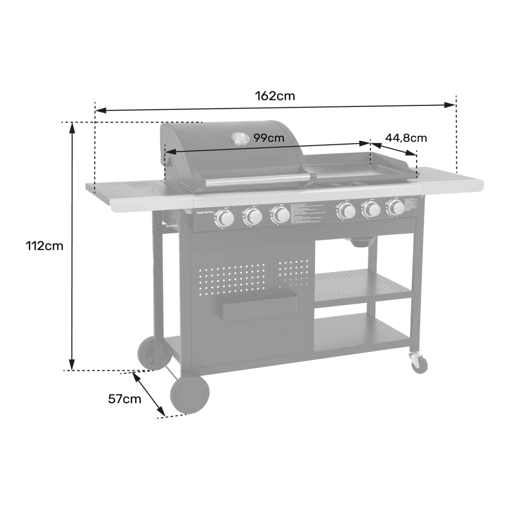 Barbecue a gas VESUVIO Duo - 3 bruciatori + plancha 3 bruciatori