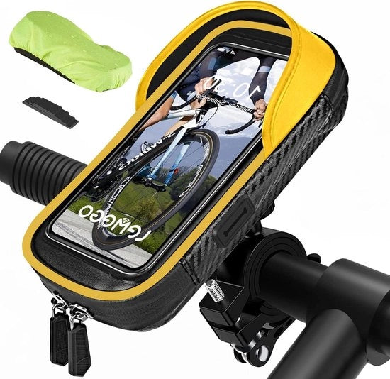 Sostegno acqua resistente per smartphone da bicicletta - 360 gradi girevole - con copertura impermeabile - compatibile con smartphone da 4.7 a 7 pollici