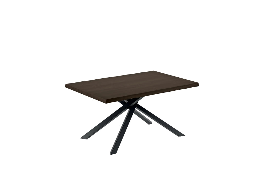 Tavolo Allungabile Spike 160/240 cm in Rovere Termocotto impiallacciato con gambe in metallo nero - Design Living Contemporaneo