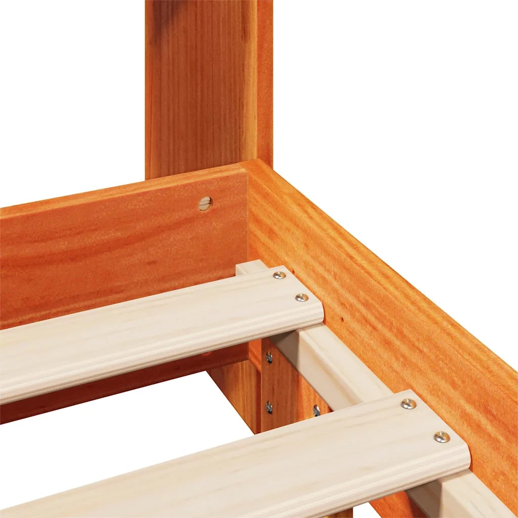 Giroletto senza Materasso Marrone Cera 120x200 cm Legno di Pino 3323694