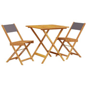 Set da Bistrot 3pz | Set Salotto da Giardino Antracite in Tessuto e Legno Massello