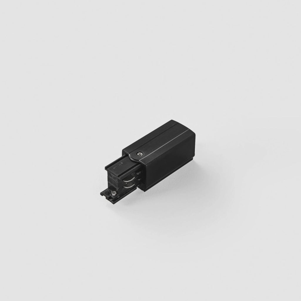 LED-RAIL-NEST-SX-DA-NER INNESTO SINISTRO ENTRATA L N + CAVO DI TERRA PER BINARIO TRIFASE RAIL NERO DALI