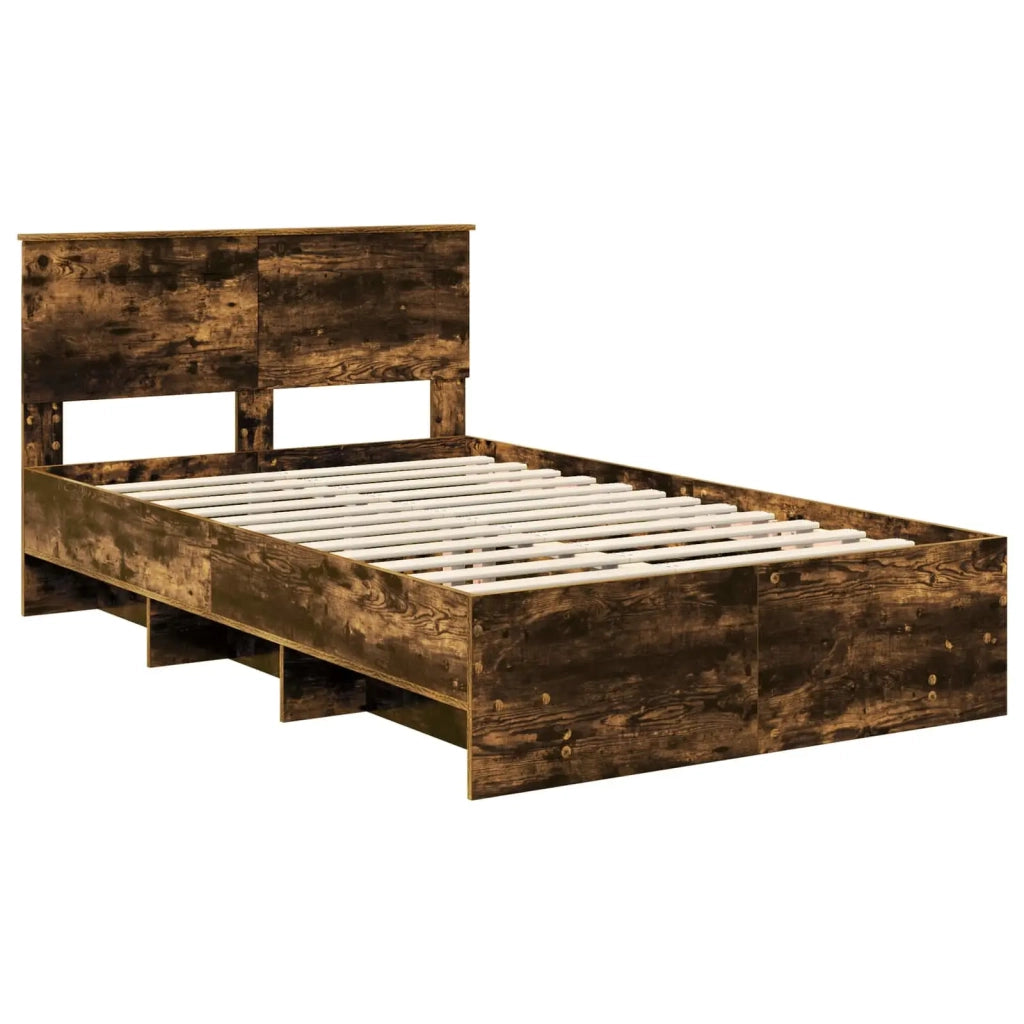 Struttura del letto Rovere fumé 137 x 203 cm Legno multistrato