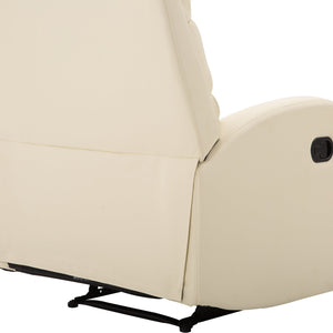 Poltrona Relax Reclinabile con Poggiapiedi in Similpelle Crema