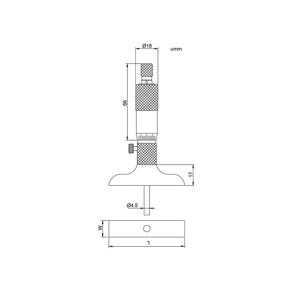 MICROMETRO DI PROFONDITA' 0-50mm PRECISIONE RISOLUZIONE 0,003mm 391-002-01 ACCUD 5160200050