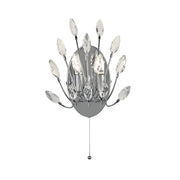 Applique Contemporanea Pavone Acciaio Cromo Vetro Trasparente 2 Luci G9