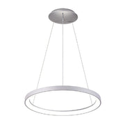 Trade Shop - Lampadario Pendente Led 60 Watt Cct Lampada Sospensione Circolare 78cm Luci 230v - Argento