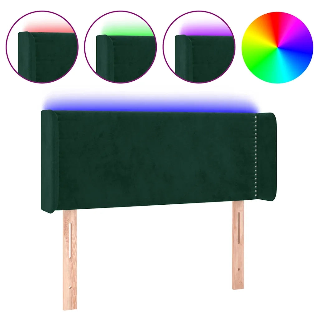 Testiera a LED Verde Scuro 103x16x78/88 cm in Velluto 3123141