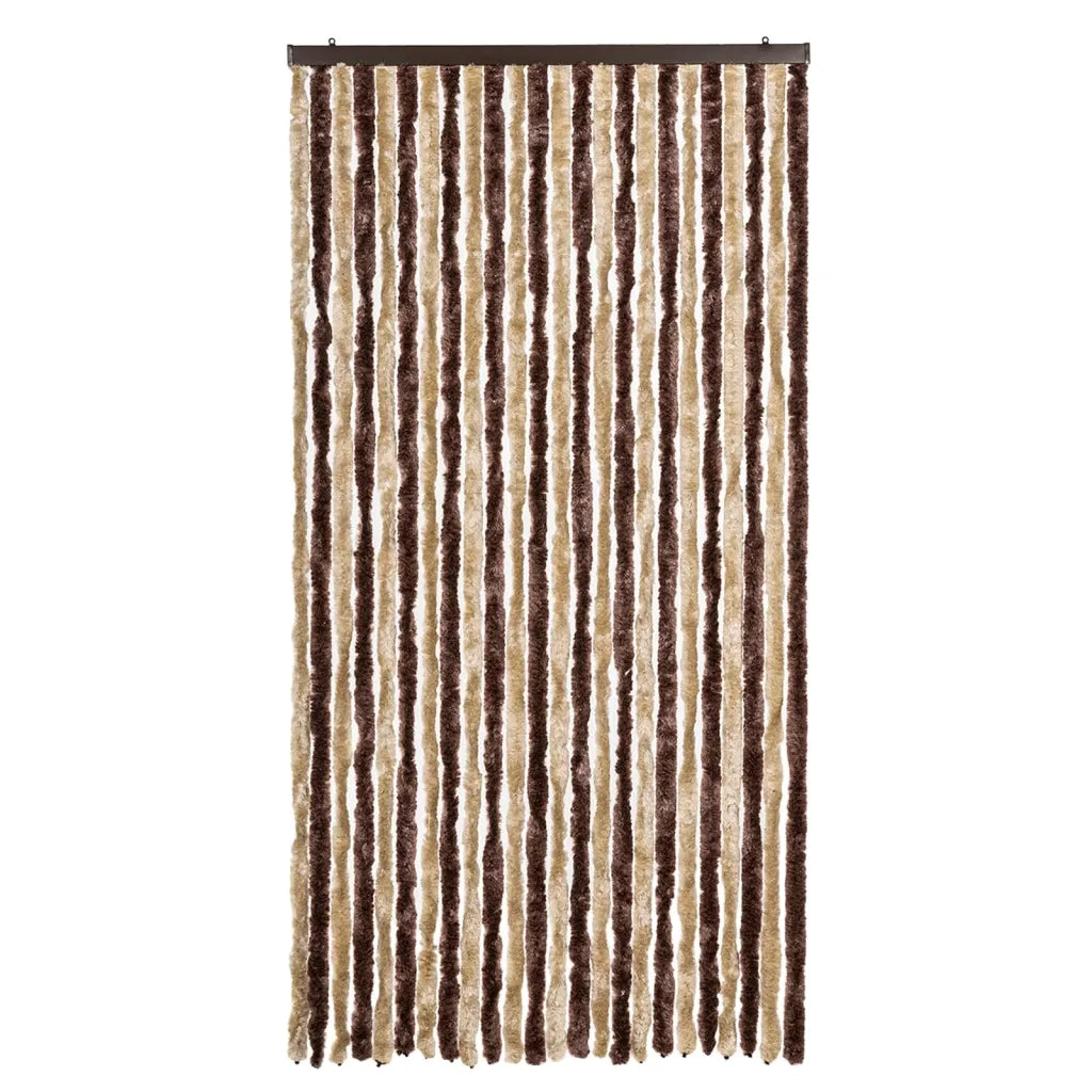Tenda Antimosche Beige e Marrone Chiaro 100x200 cm in Ciniglia CFW1411158