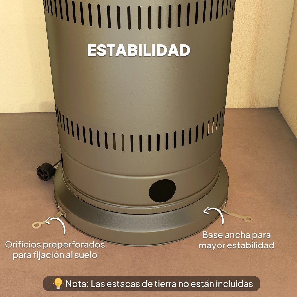 Stufa a Gas Butano Portatile ¨C Xylo ¨C 13000W con Sistema Antiribaltamento e Ruote 82x82x222 cm Grigio