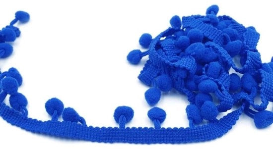 Nastro di decorazione a pompon 20 metri - Lint decorativo - Nastro sierabile - Bordo frange - Decorazione da cucire - Materiale nylon - 1 cm/1,5 cm larghezza - Lint decorativo