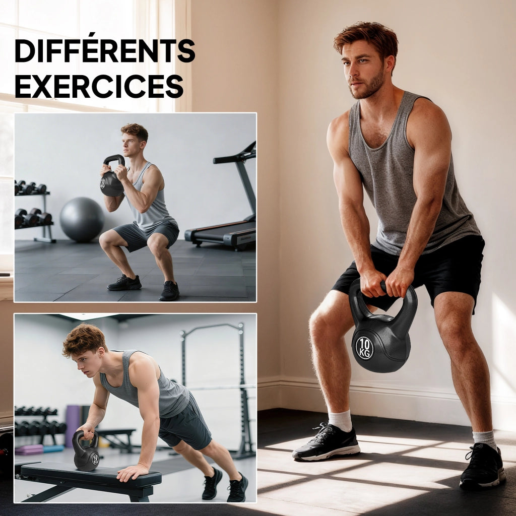 Kettlebell 10 kg ¨C zephmum ¨C 25x19x28 cm nero