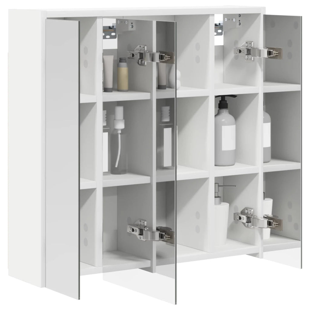 Mobiletto per specchio da bagno Bianco 63,5 x 16 x 62,5 cm