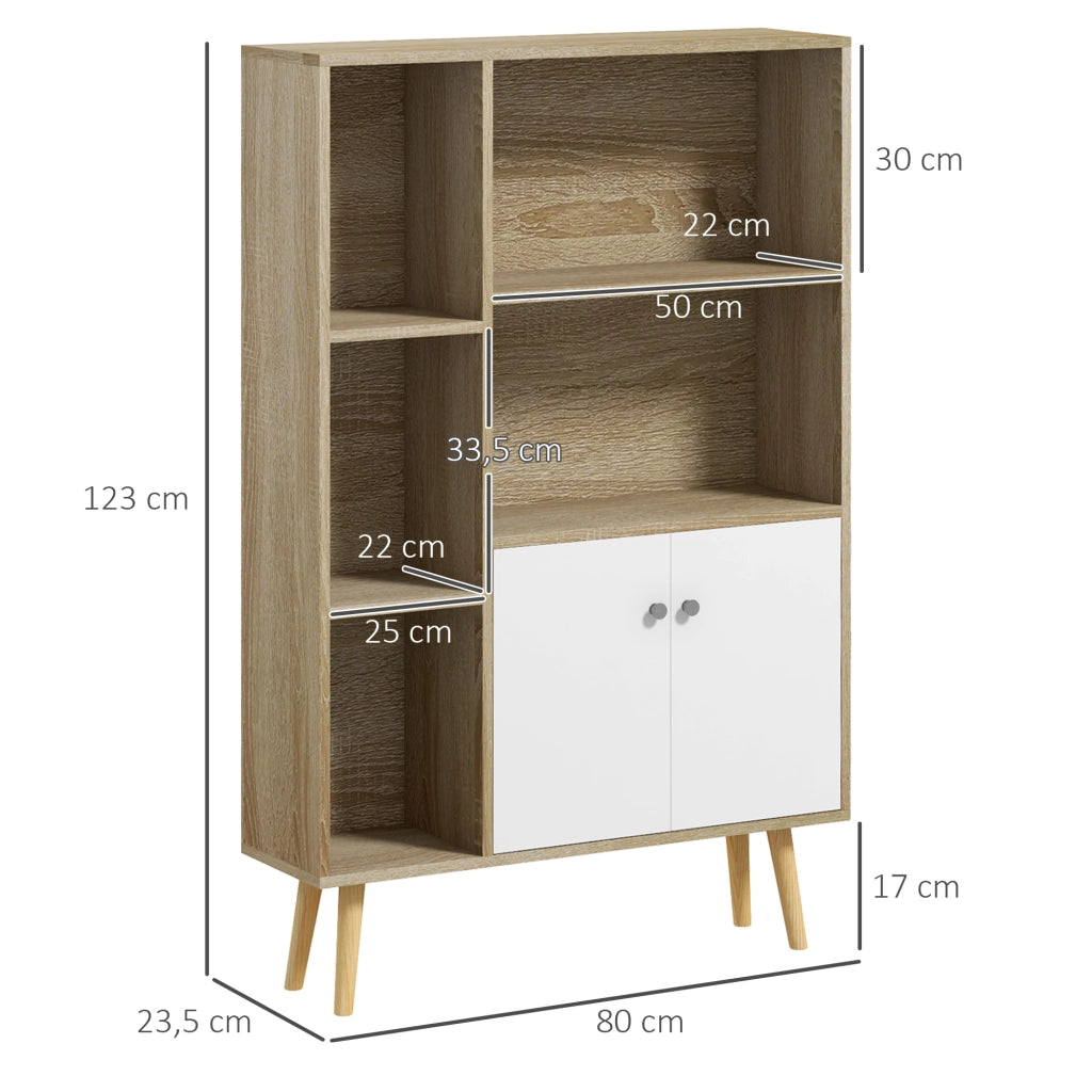 Libreria scandinava ¨C zephmum ¨C bianco 5 ripiani 80x24x123 cm