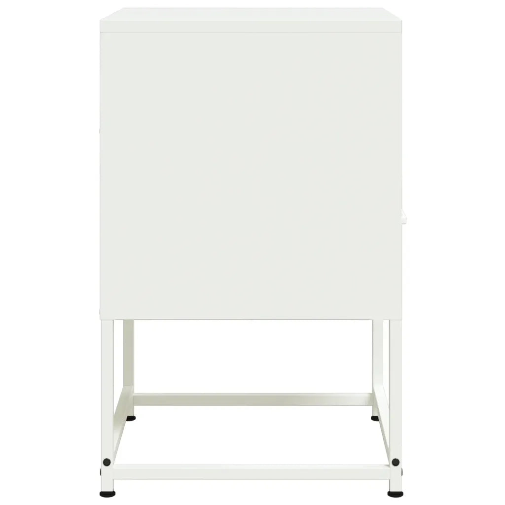 Comodino | Armadio da Notte | Mobiletto da notte Bianco 36x39x60,5 cm in Acciaio