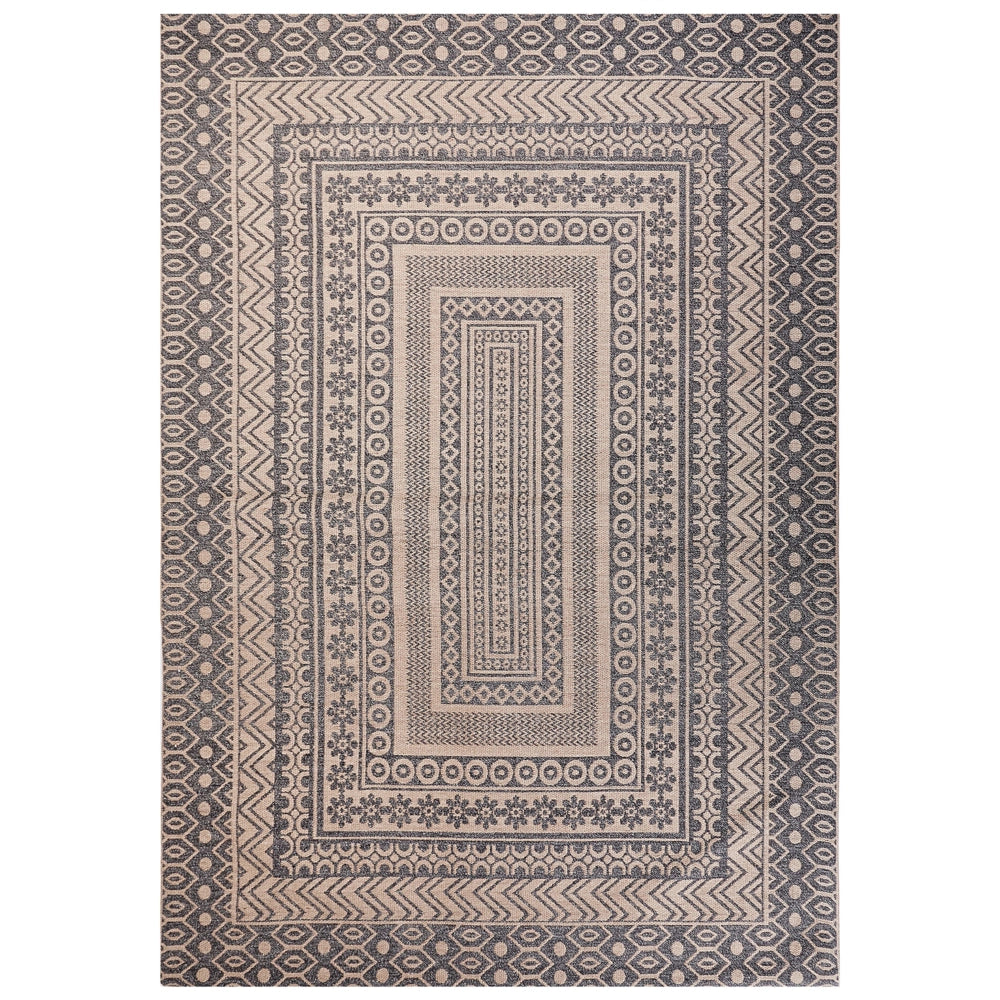 Tappeto moderno dal motivo geometrico 160 x 230 cm beige e grigio soggiorno camera da letto