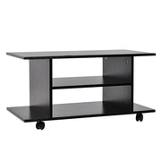 MOBILE PORTA TV IN LEGNO CON RUOTE 80 X 40 X 40 CM NERO
