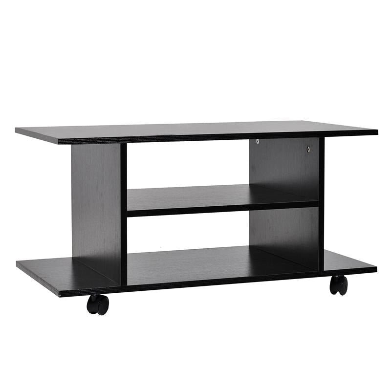 MOBILE PORTA TV IN LEGNO CON RUOTE 80 X 40 X 40 CM NERO