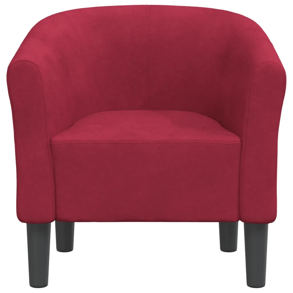 Divano Sedia-Poltrona Cabriolet Rosso Vino in Velluto 121953