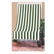 Trade Shop - Tenda Da Sole A Righe Con Anelli Per Porta Esterno Balcone Veranda Giardino 145x250cm - Verde