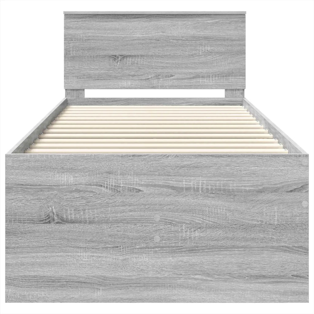 Daybed Grigio Sonoma e Nero 75 x 190 cm Legno multistrato 3408541