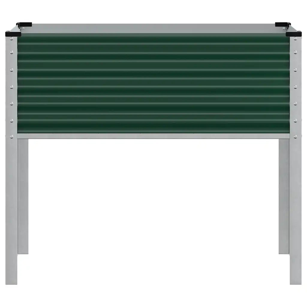 Fioriera da giardino verde 100x45x90 cm in acciaio 4008969